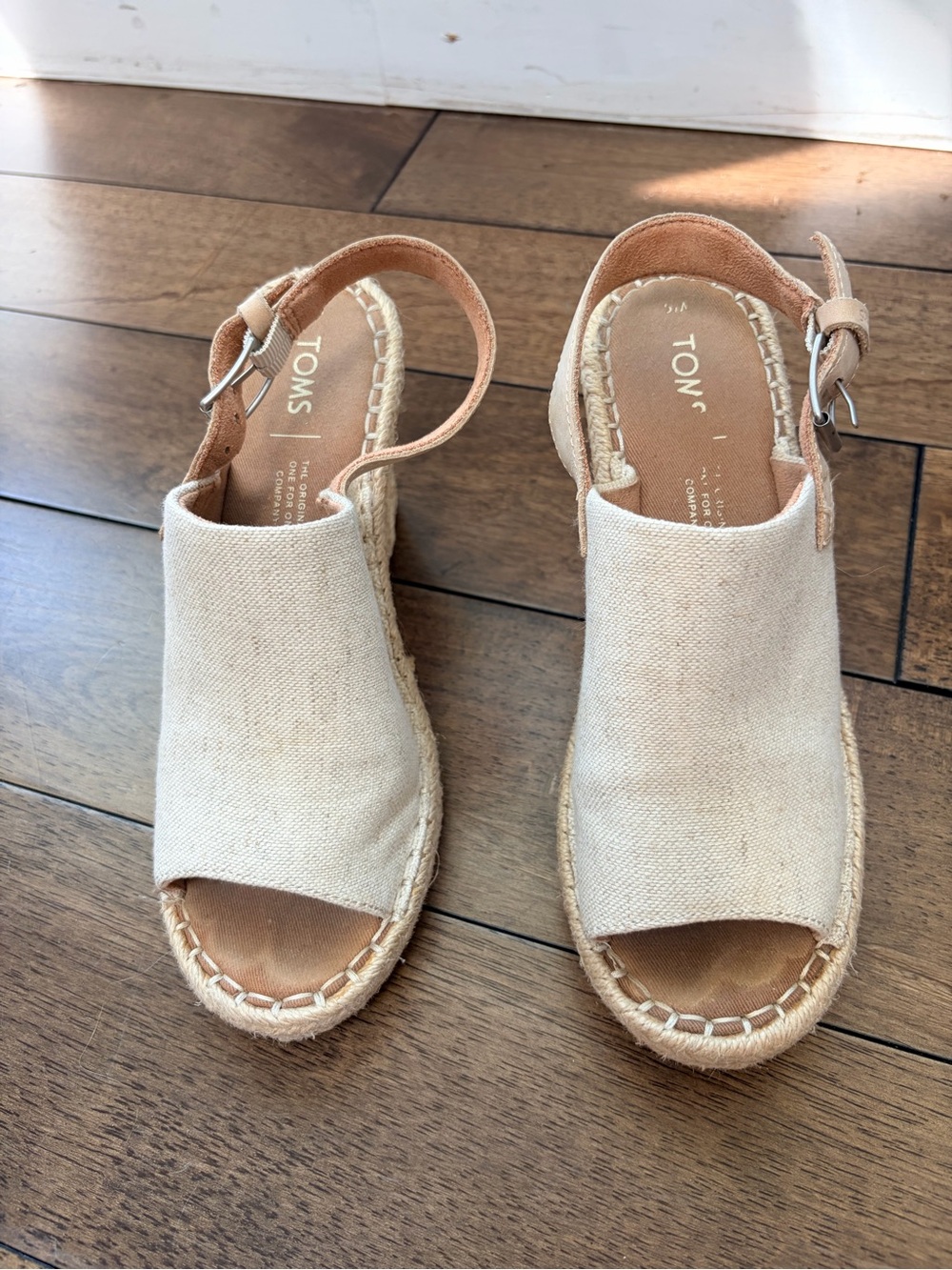 TOMS Natural Canvas Espadrille Slingback Sandal